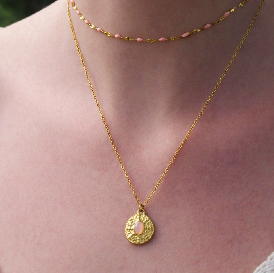 BLUSH STONE DUO - NECKLACES